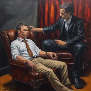 neuroflash Oil painting with a male hypnotist on a leather ar 459b1a3c 962b 4505 a87f 08d347db190e